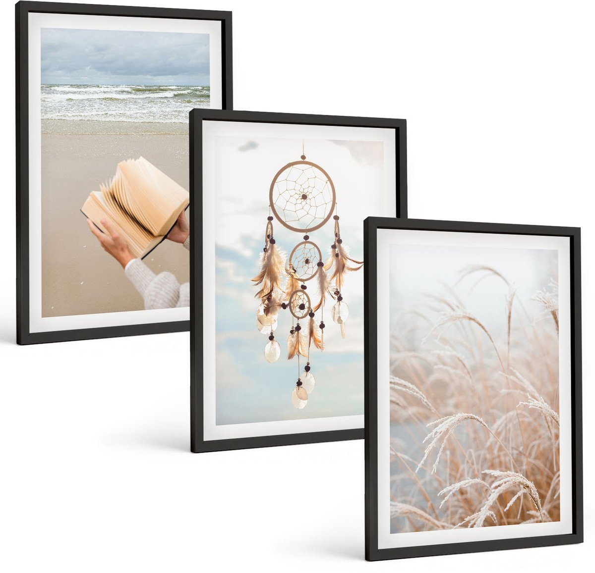 Tulup 4-Delige Schilderij Set - Rustige landschappen, delicate zomeruitzichten, boho-stijl - 40 x 60 cm - Wanddecoratie - Schilderijen Set - Kantoor - Muurdecoratie