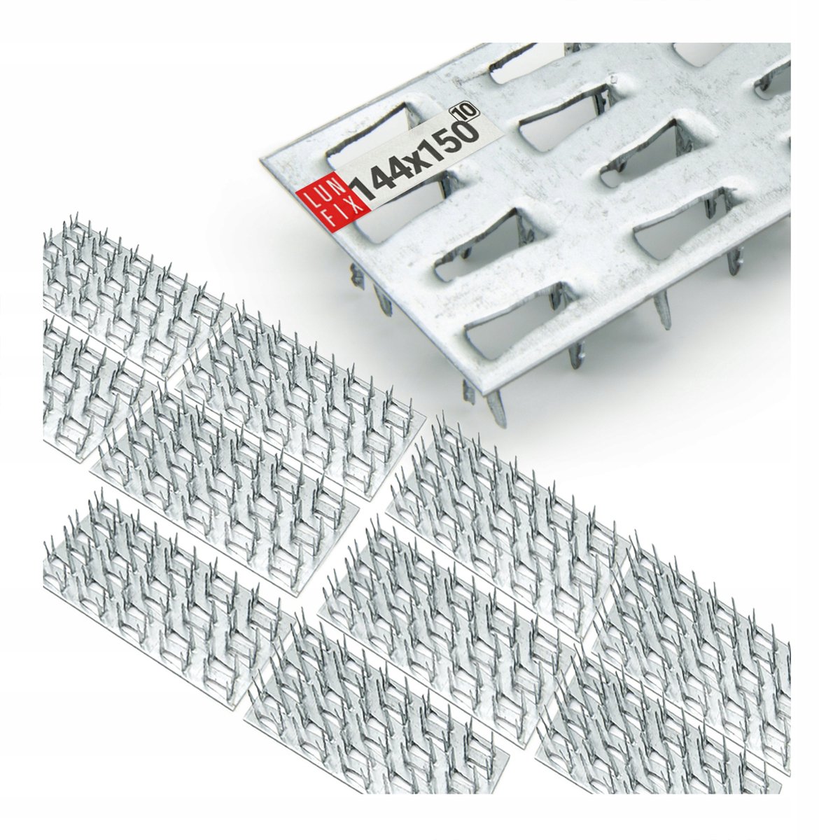 LUN FIX - Platte verbindingsstukken - 144 x 150 x 1,3 mm - 10 stuks
