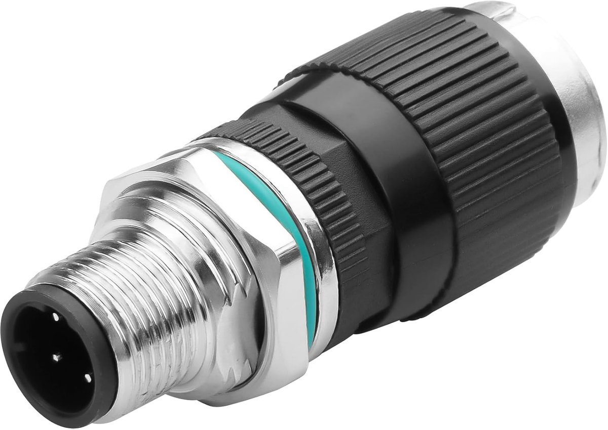 M12 4-pin naar RJ45 adapter - IP68 waterdicht - voor automatiseringssystemen - plug and play - ShopVlot