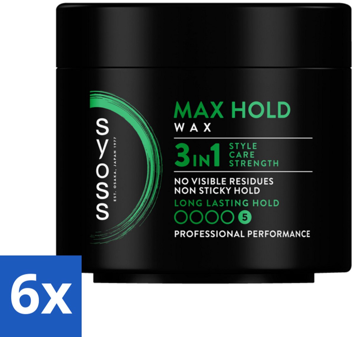 SYOSS - Max Hold Haarwax - Verzorging - Langdurige Styling - 150ml - Voordeelverpakking - 6 stuks