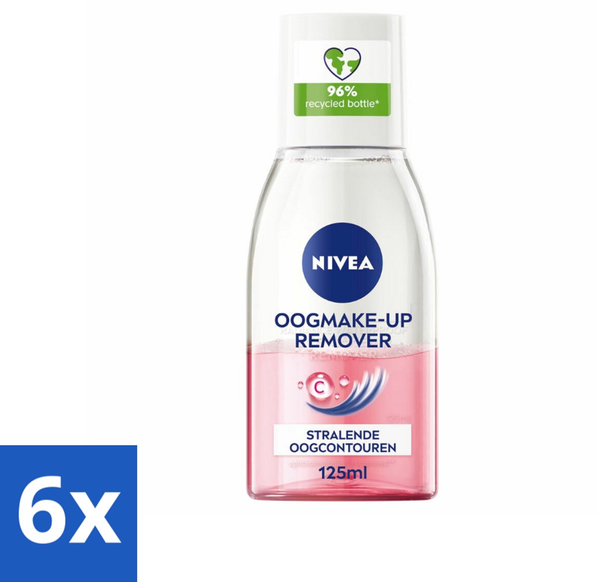 NIVEA - Oogmake-up Verwijderaar - Verzorgend - Voor waterbestendige make-up - Met Vitamine C - 125 ml - Voordeelverpakking - 6 stuks