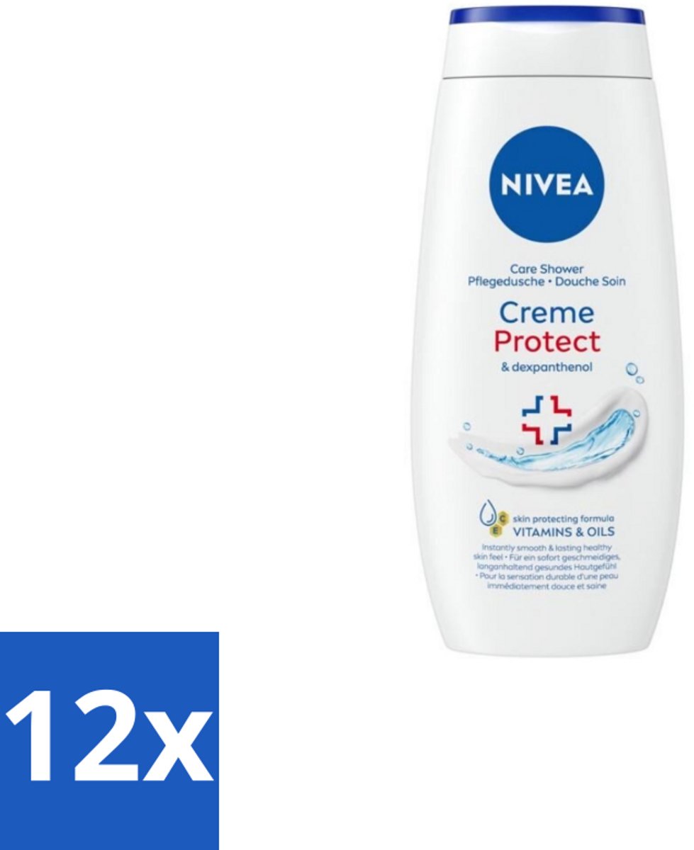 NIVEA - Douchecrème - Beschermend - Langdurig Gezond Huidgevoel - 250 ml - Voordeelverpakking - 12 stuks