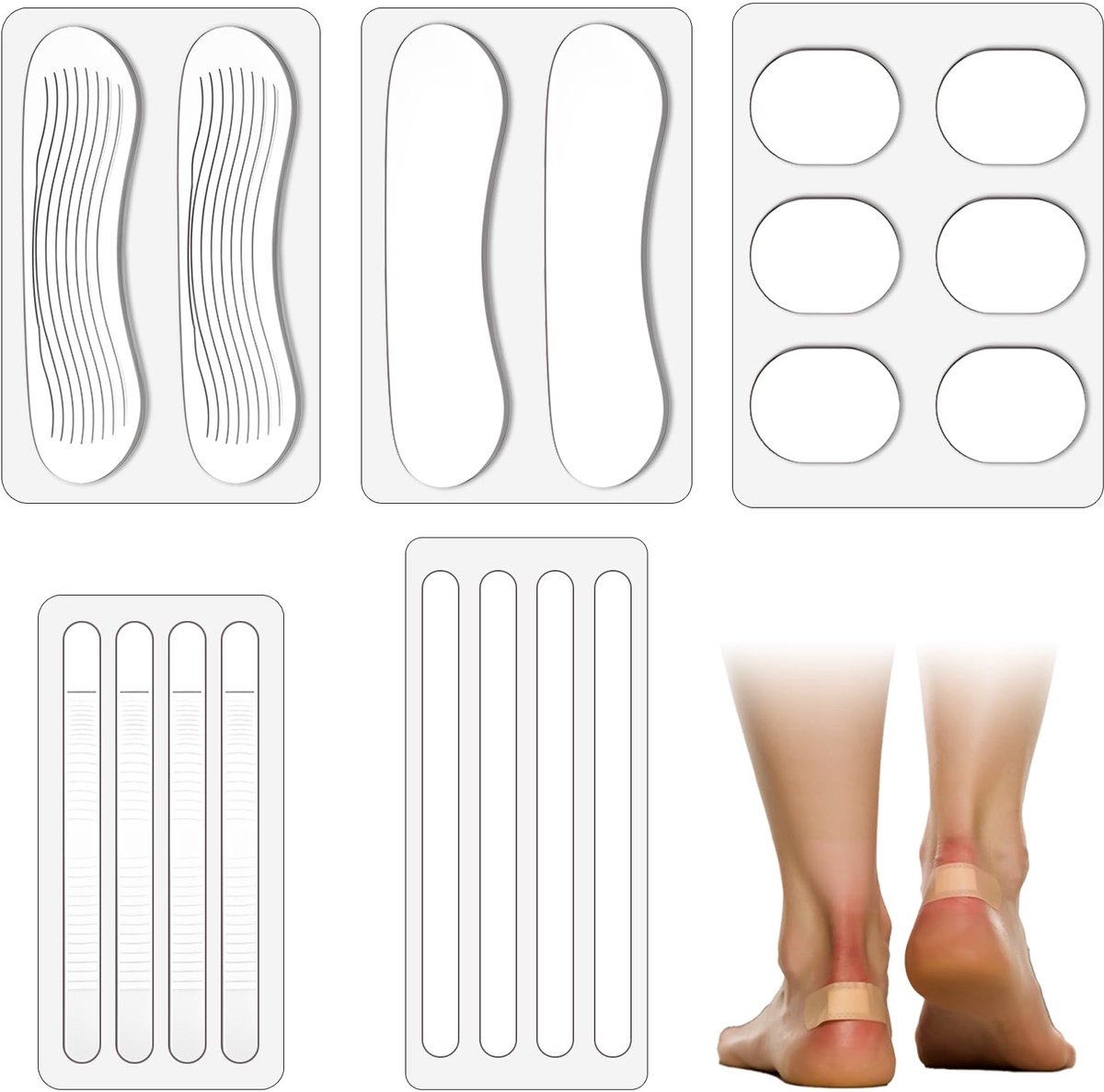 Antislip siliconen schoenpads - 5 vellen - universeel voor dames en heren - eenvoudig aan te brengen gelbeschermpads - ShopVlot
