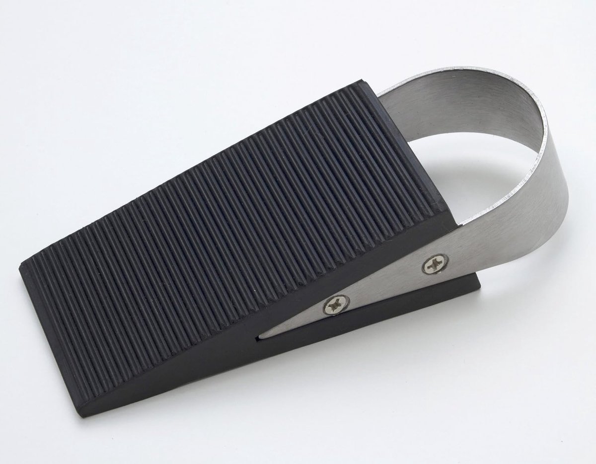 deurstopper rubber 13 mm x 5 mm - zwart geborsteld - stevig en duurzaam - voorkomt deur schade - ShopVlot