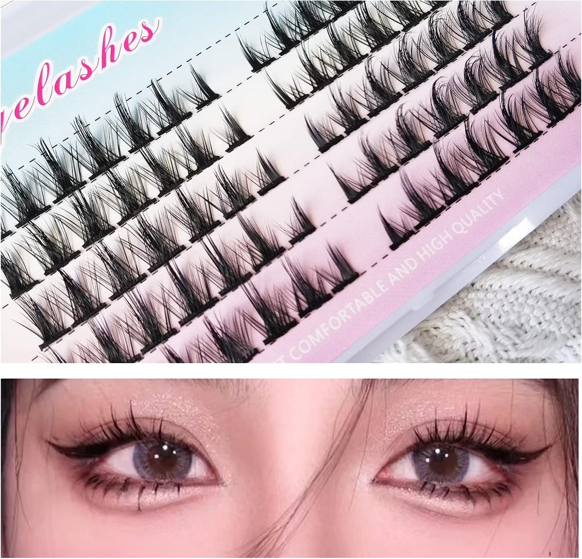 Nepwimpers Natuurlijke Cluster C 6-13 mm - 5 Paar Kunstwimpers - Dichte Wimpers - Perfect voor Cosplay - ShopVlot