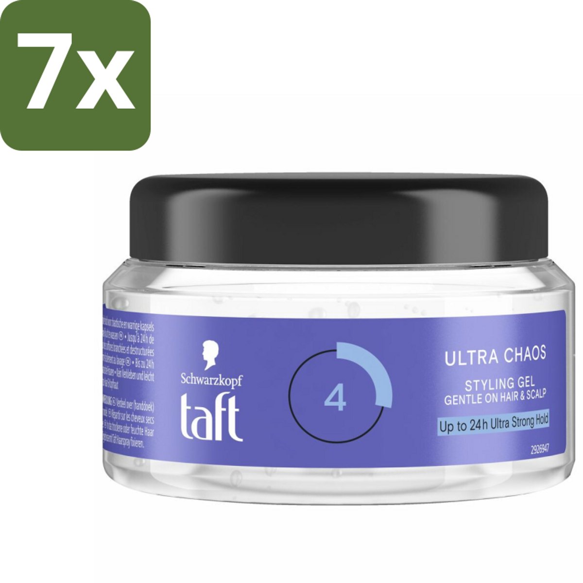 Taft - Ultra Chaos 4 - Styling Gel - Creatieve fixatie - 250 ml - Bulkverpakking - 7 stuks