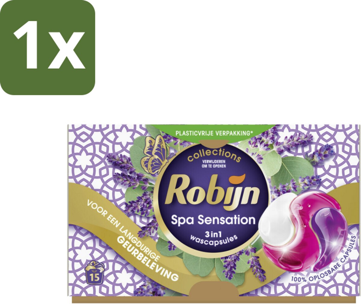 Robijn - 3-in-1 Spa Sensation - Wascapsules - 15 Wasbeurten - 1 stuk