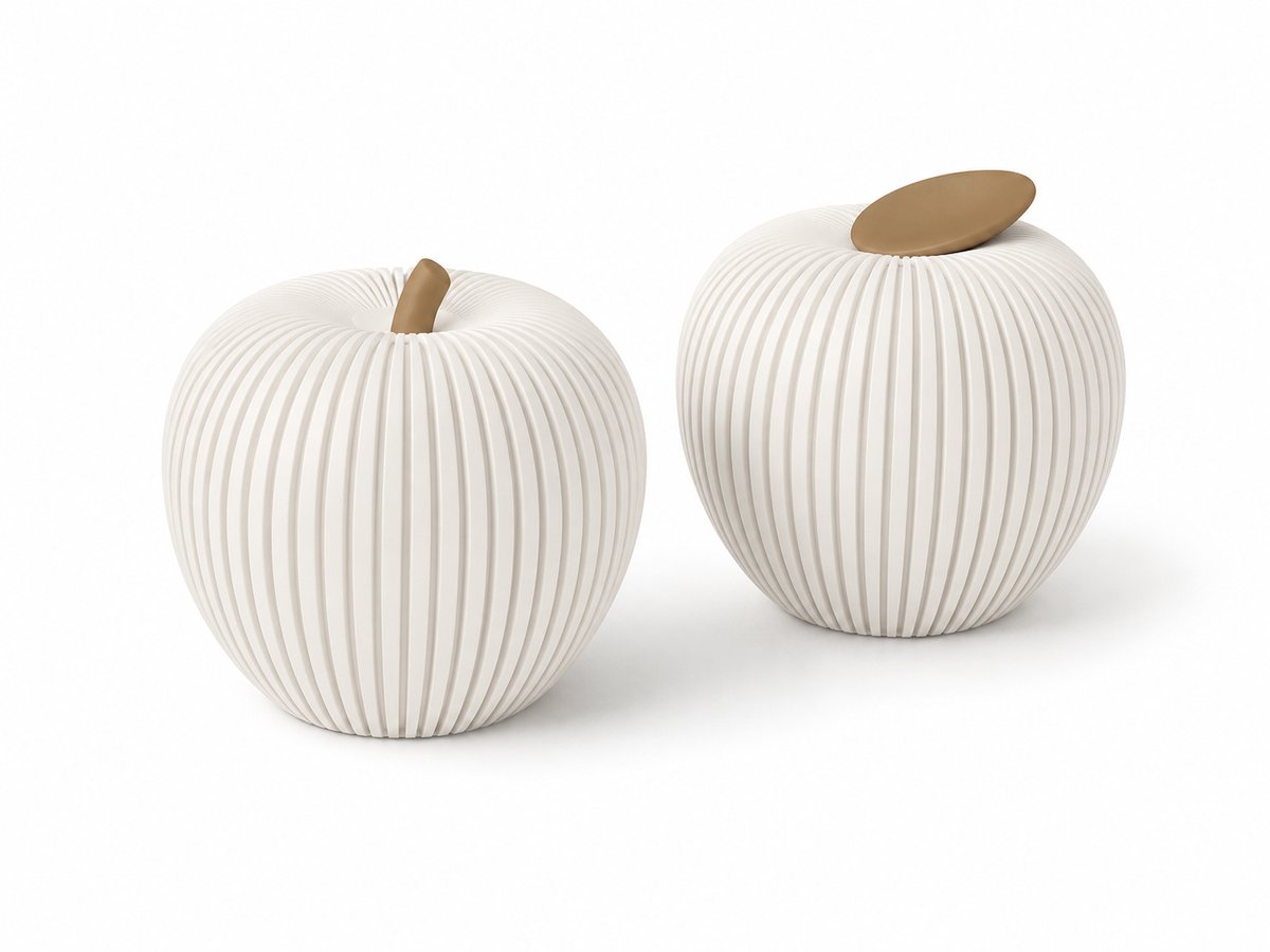 Appel LED Theelichthouders Set van 2 – 3D Geprinte Herfstdecoratie – Decoratieve Appels – Japandi Woondecoratie