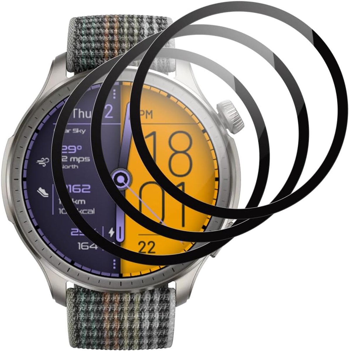 Panzer Schutzglas for Amazfit Balance, 3 Stück Sicherheitsglas[9H Härte][Sans Bulless][Anti-Kratzen] Film - ShopVlot