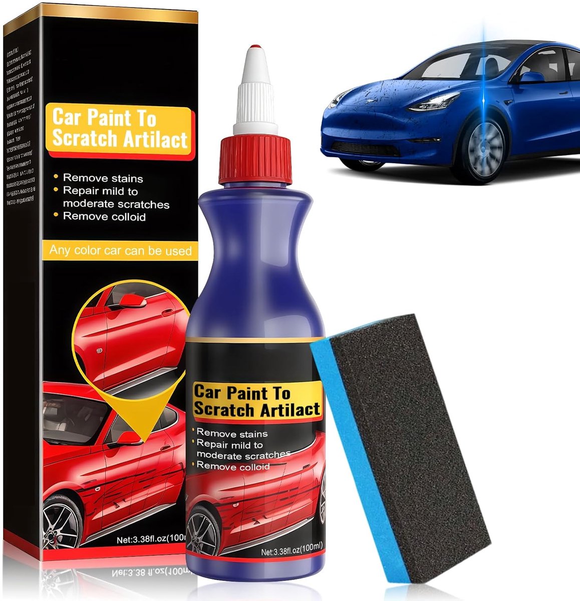 Car Polishing Kit with Scratch Remover for Car Paint, Manual Paint Care for Light Scratches, Fine Lines and Wax or - ShopVlot