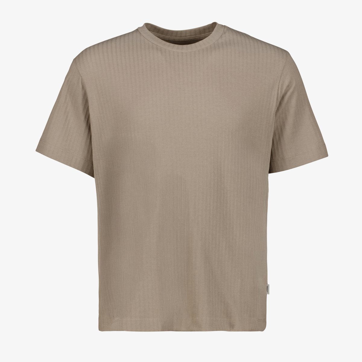 JJ REBEL heren T-shit met ribstructuur beige - Maat S