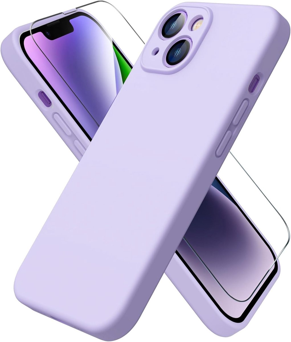 ACRONIX Compatible with iPhone 14 (6.1 Inch) Case with 1 x Protective Film, Liquid Silicone Case with Soft Microfiber - ShopVlot