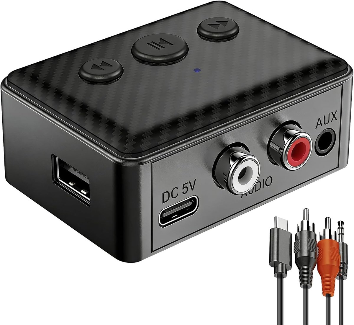 Bluetooth Audio Adapter - Zwart - Compact - Draadloze Ontvanger voor Geluidssystemen