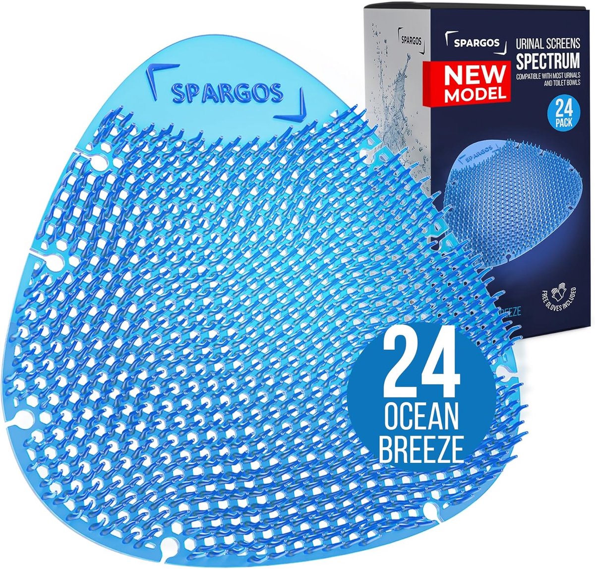 SPARGOS Urinoir Screen Deodorizer (24 stuks) - Urinoir Cakes - Fresh 3D Wave Anti-Splash - ShopVlot