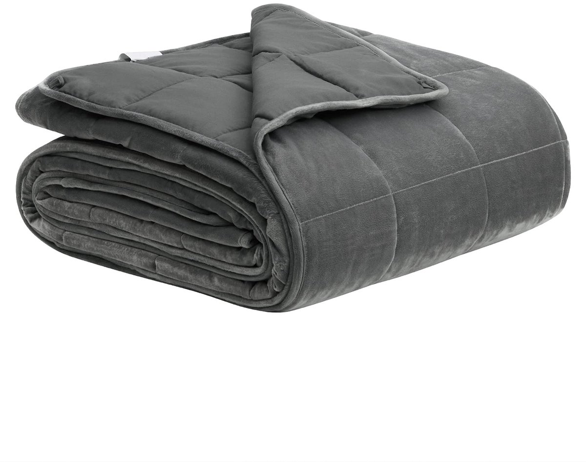 Famanu Gewogen deken van 200x230 cm, grijs, verzwaringsdeken van microfiber, gewicht 11 kg, ideaal voor volwassenen, helpt bij stressvermindering