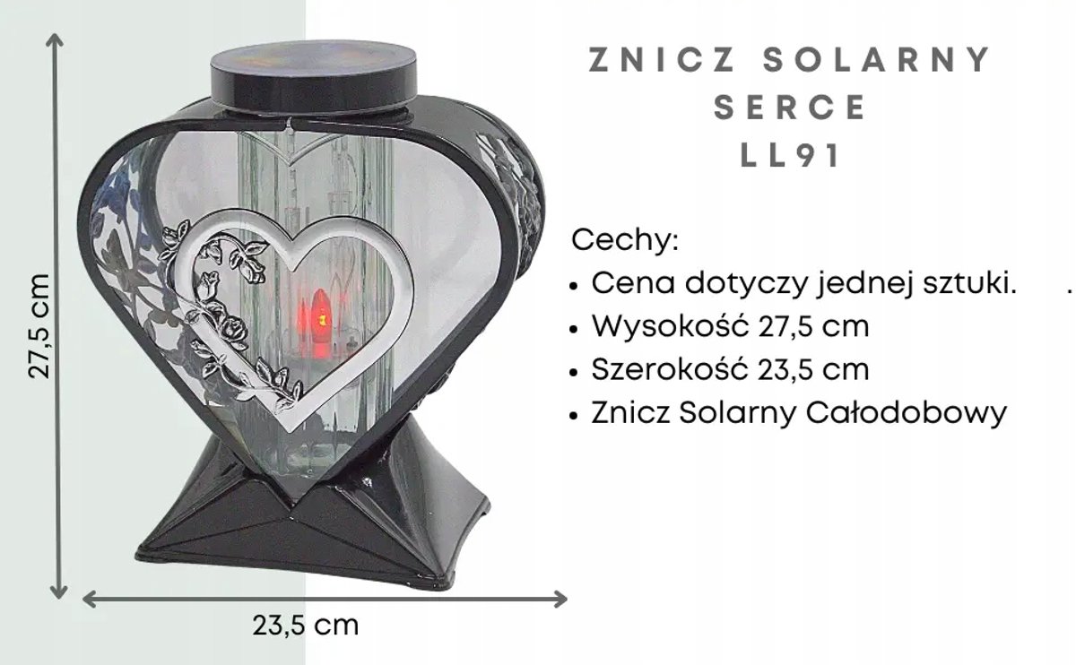 Zonne-lantaarn hartvorm 27 cm zwart LED met sierlijke openingen