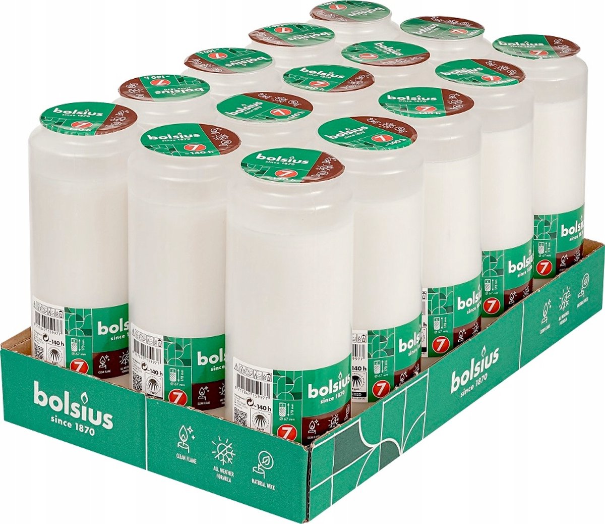 Bolsius Olie Wekkers 17,7cm - 140 Uur Branden - 15 stuks