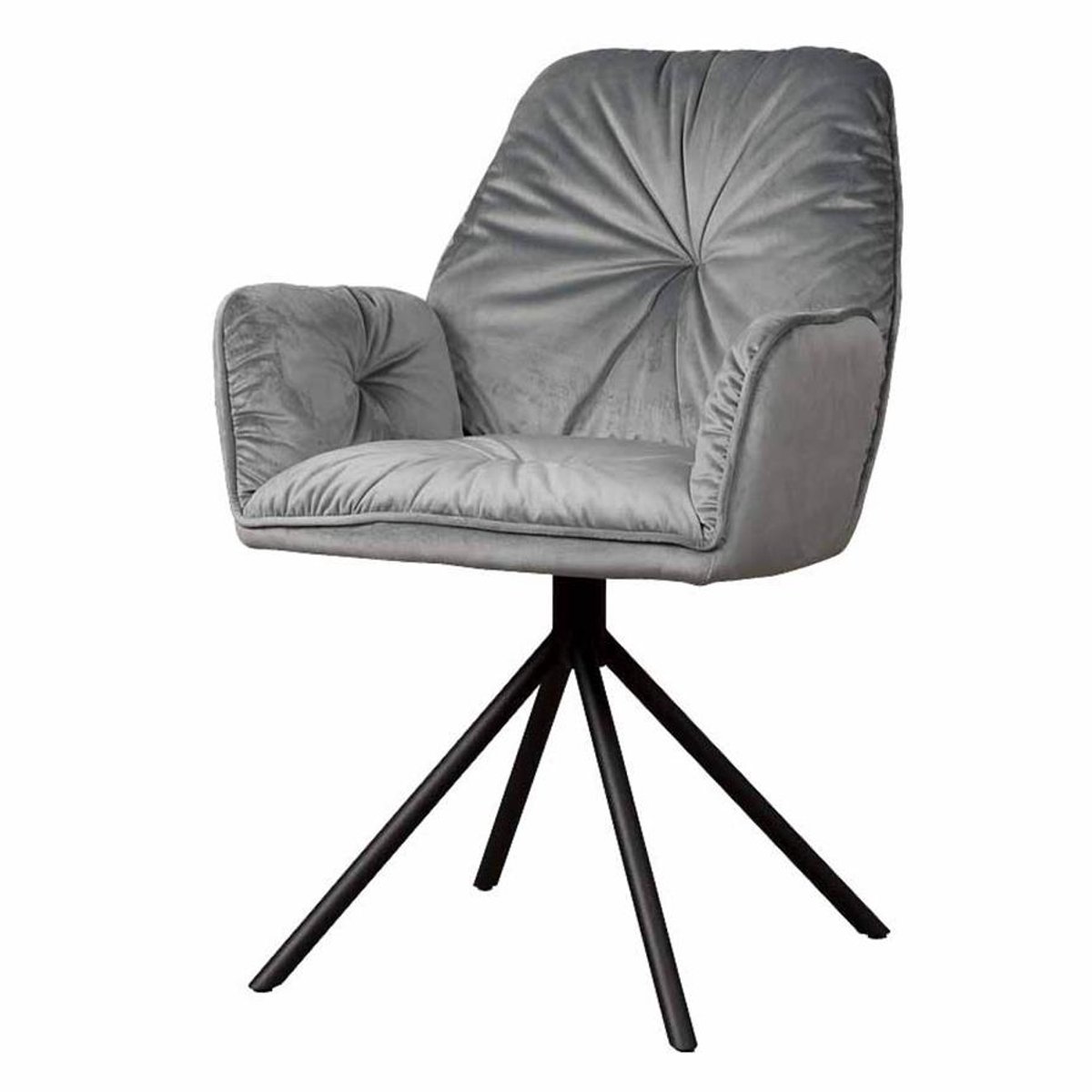 Tower Living Eetkamerstoel Palma - Grijs Stof - 63x62x90cm