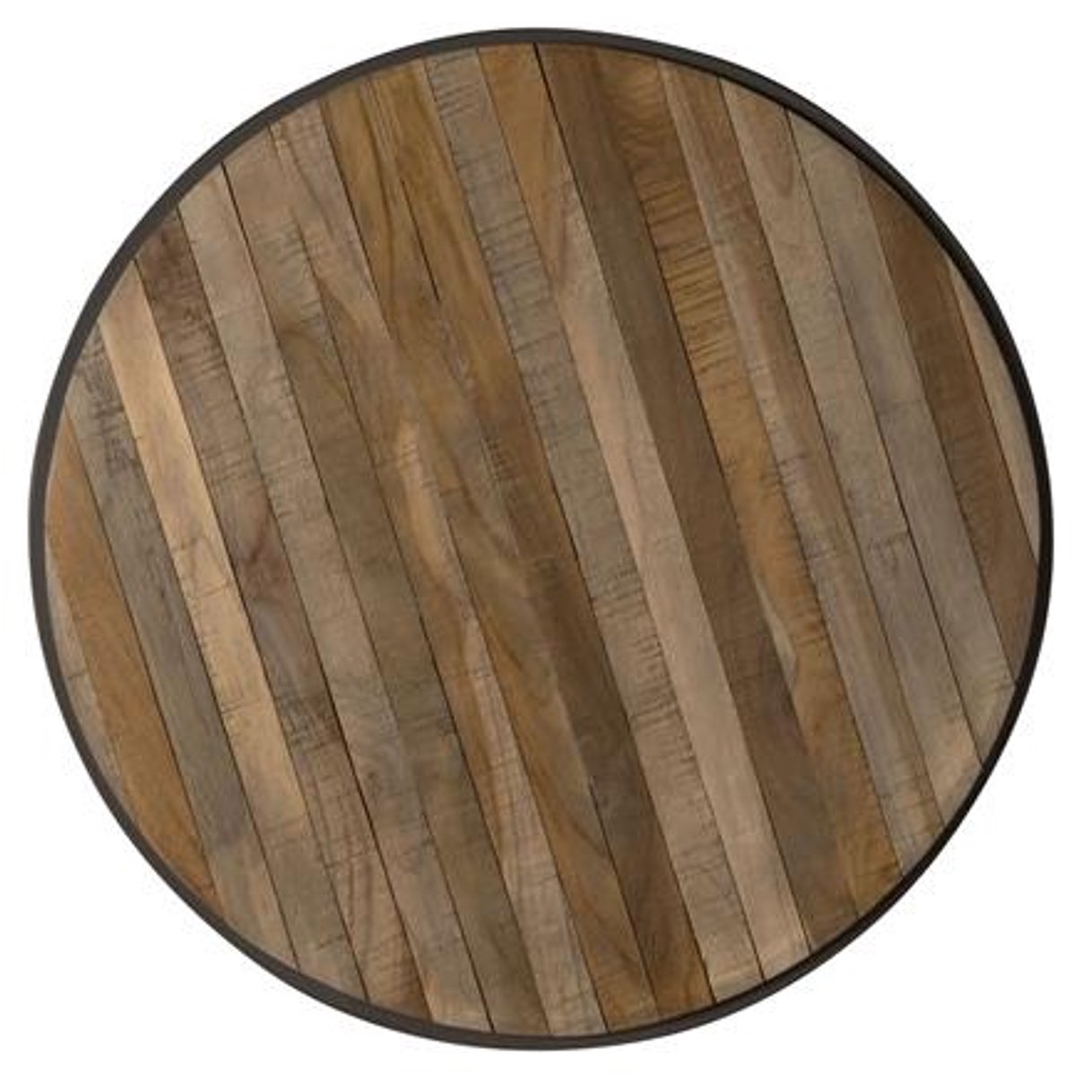 Tower Living Bijzettafel Turi - Rond Zwart Hout - Ø55x45cm