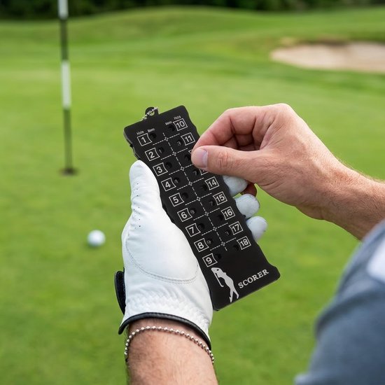 Golf Score Kaart Zwart – Draagbare 18 Holes Scorekaart met Telsysteem – Golf Score Teller – Unisex Golf Trainingsmateriaal – Compact Golf Accessoire van GOLF — afbeelding 2