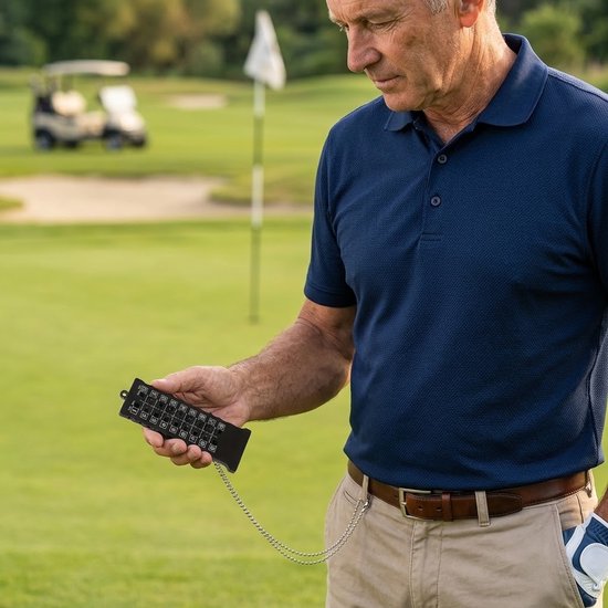 Golf Score Kaart Zwart – Draagbare 18 Holes Scorekaart met Telsysteem – Golf Score Teller – Unisex Golf Trainingsmateriaal – Compact Golf Accessoire van GOLF — afbeelding 4