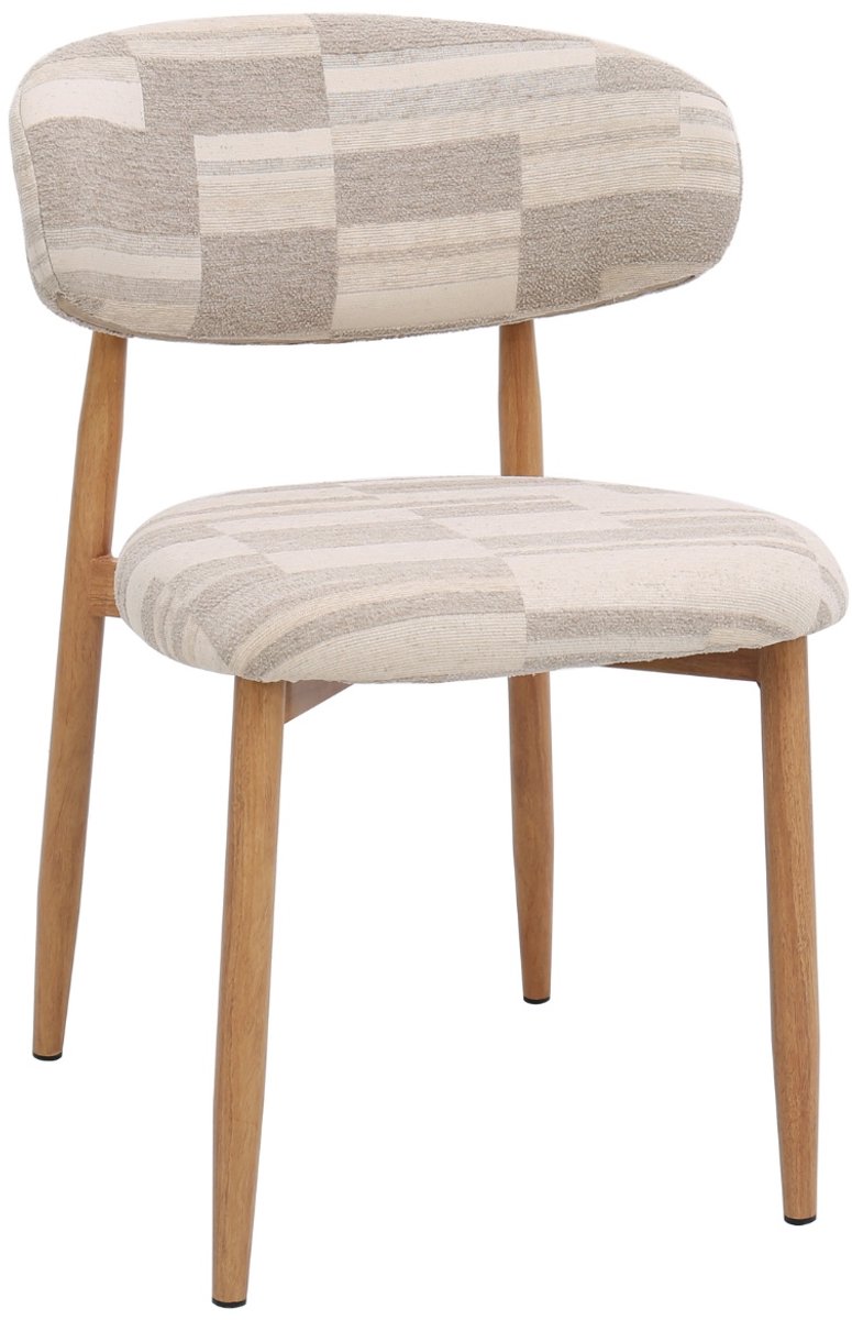DÉJA Living Eetkamerstoel Skara - Greige/Naturel - Set van 2