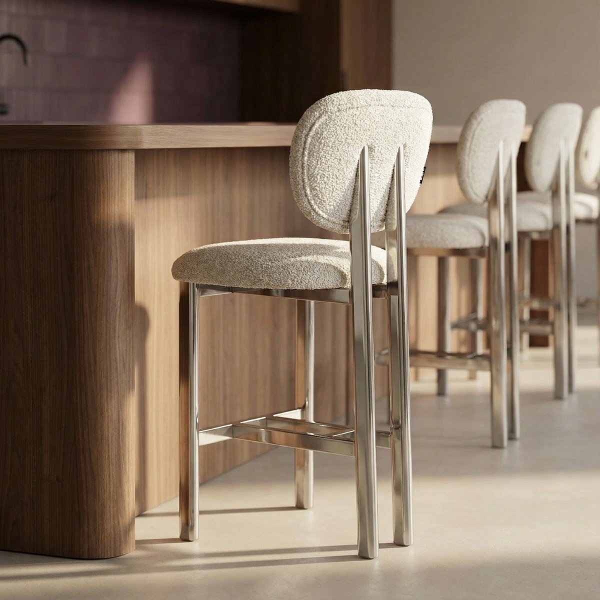 DÉJA Living Barstoel Bjerka - Beige/Chrome