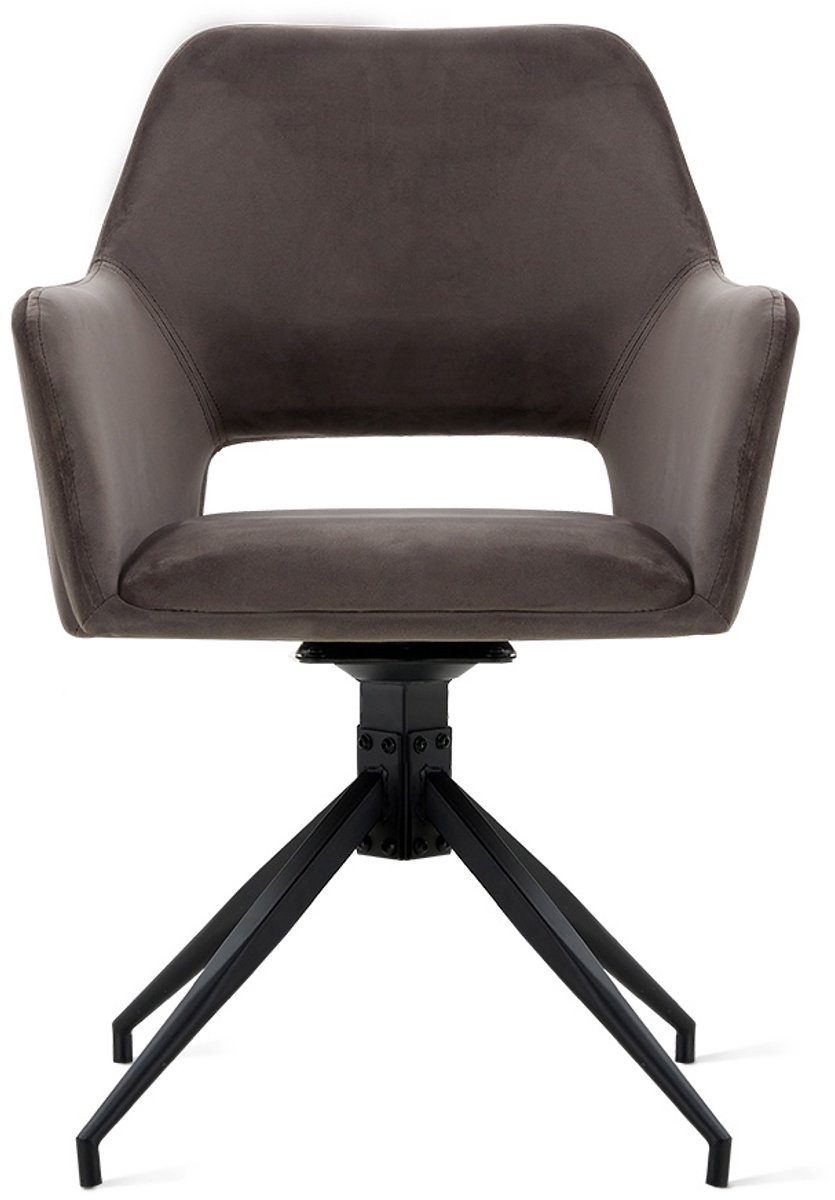 Eetkamerstoel Tess Velvet Grijs - Giga Meubel - Set van 2