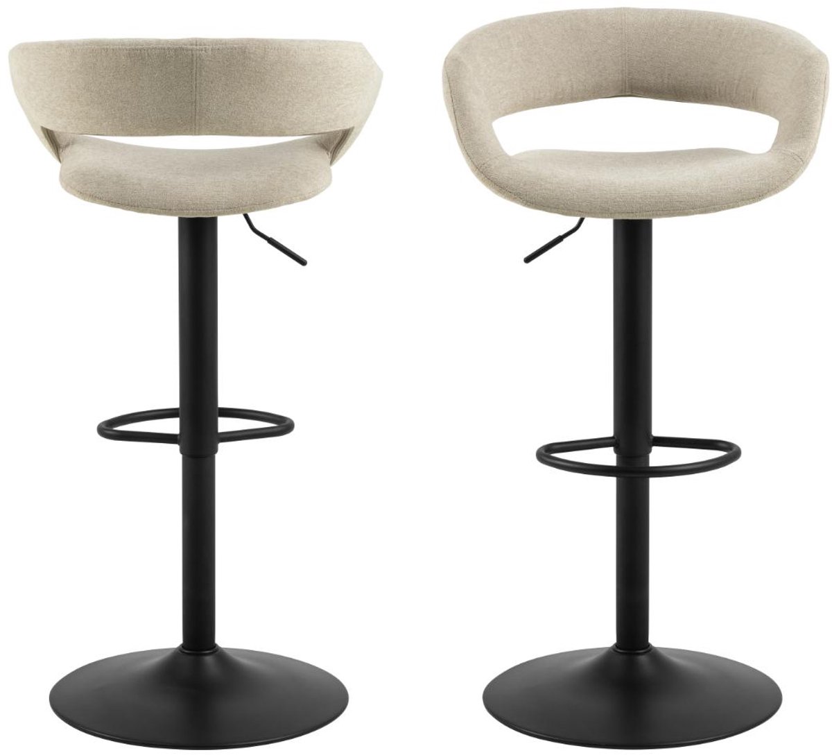 Giga Living Barkruk Nexus - Zand - Stof & Staal - Set van 2