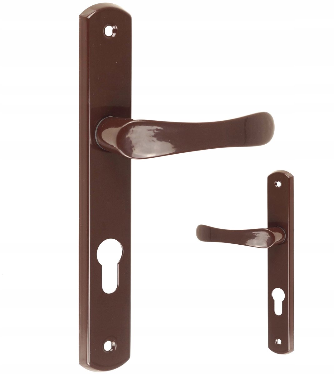 Merkloze smalle poortklink, 72mm, bronskleurig