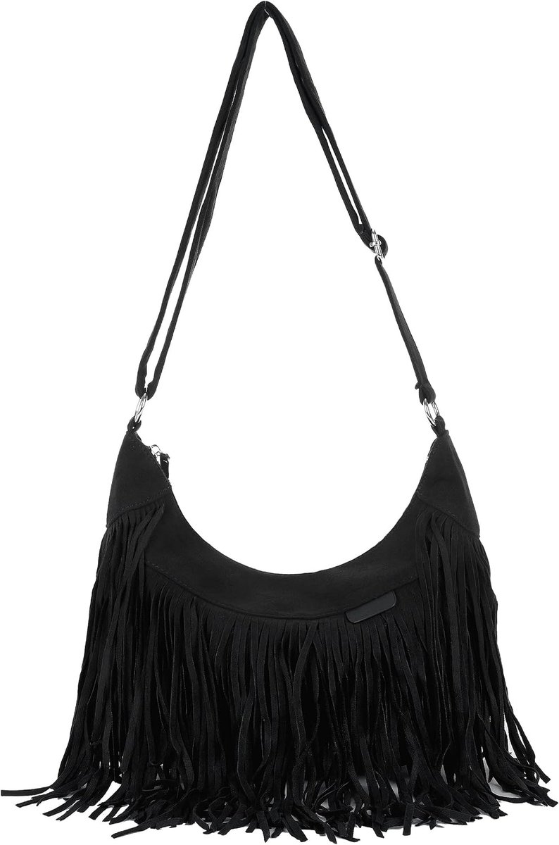 Hobo tas met franjes - vintage boho handtas - hippie western stijl - perfect voor dagelijks gebruik - ShopVlot