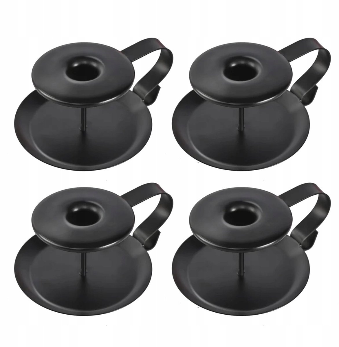 Zwarte Loft Retro Kandelaars - Set van 4