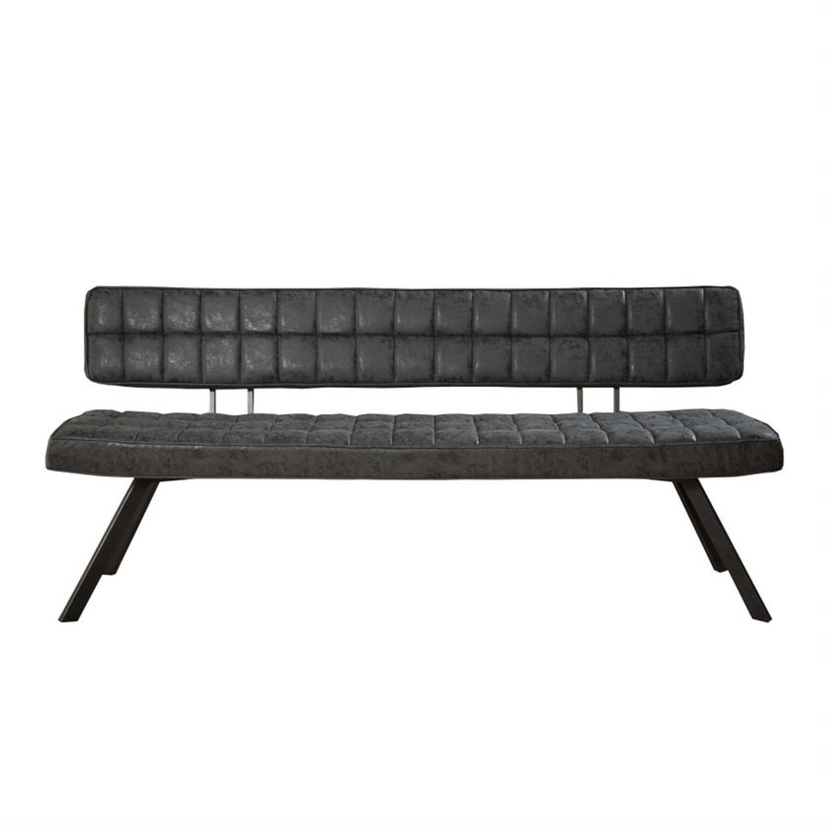 Giga Meubel Eetkamerbank Kruisstiksel - Zwart Kunstleer - 180cm