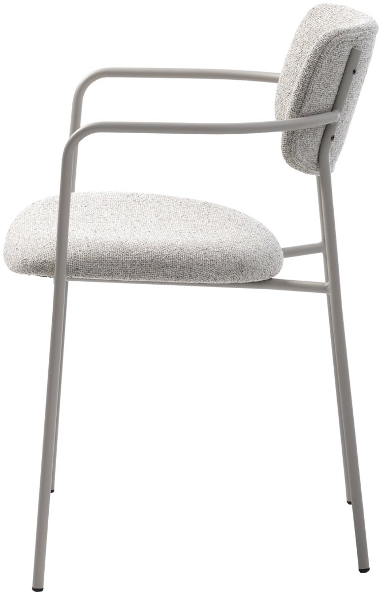 Giga Living Eetkamerstoel Zama - Off White - Metaal & Polyester - Set van 2