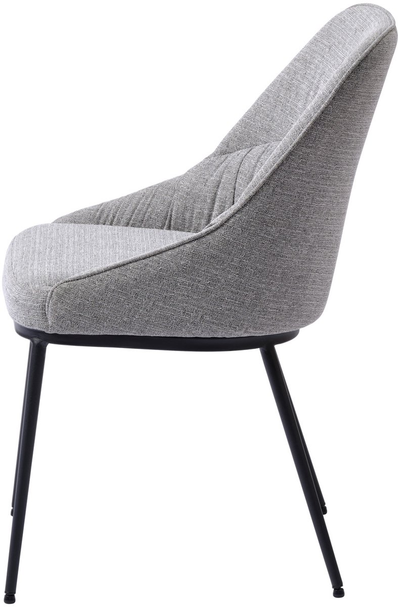 Eetkamerstoel Grijs Stof - 51,5x59x84,5cm - Hoogte Rugleuning 84cm - Set van 2