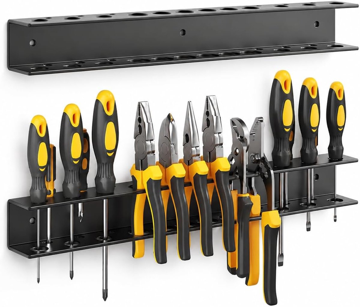 Gereedschap houder voor aan de muur - 40 cm - zwart - ruimtebesparend en efficiënt - ShopVlot