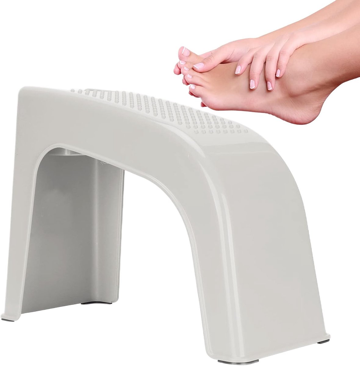 SnelShoppen - Antislip Voetensteun voor Douche, Stabiele Pedal, Krukje voor Scheren en Nagelverzorging, Beige Ergonomisch Ontwerp, Comfortabel en Onde