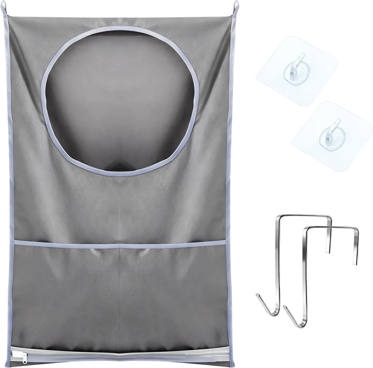 Waszak voor deur - hangende wasmand met zuighaken - roestvrijstalen deurhaken - ideaal voor wasverzameling - ShopVlot