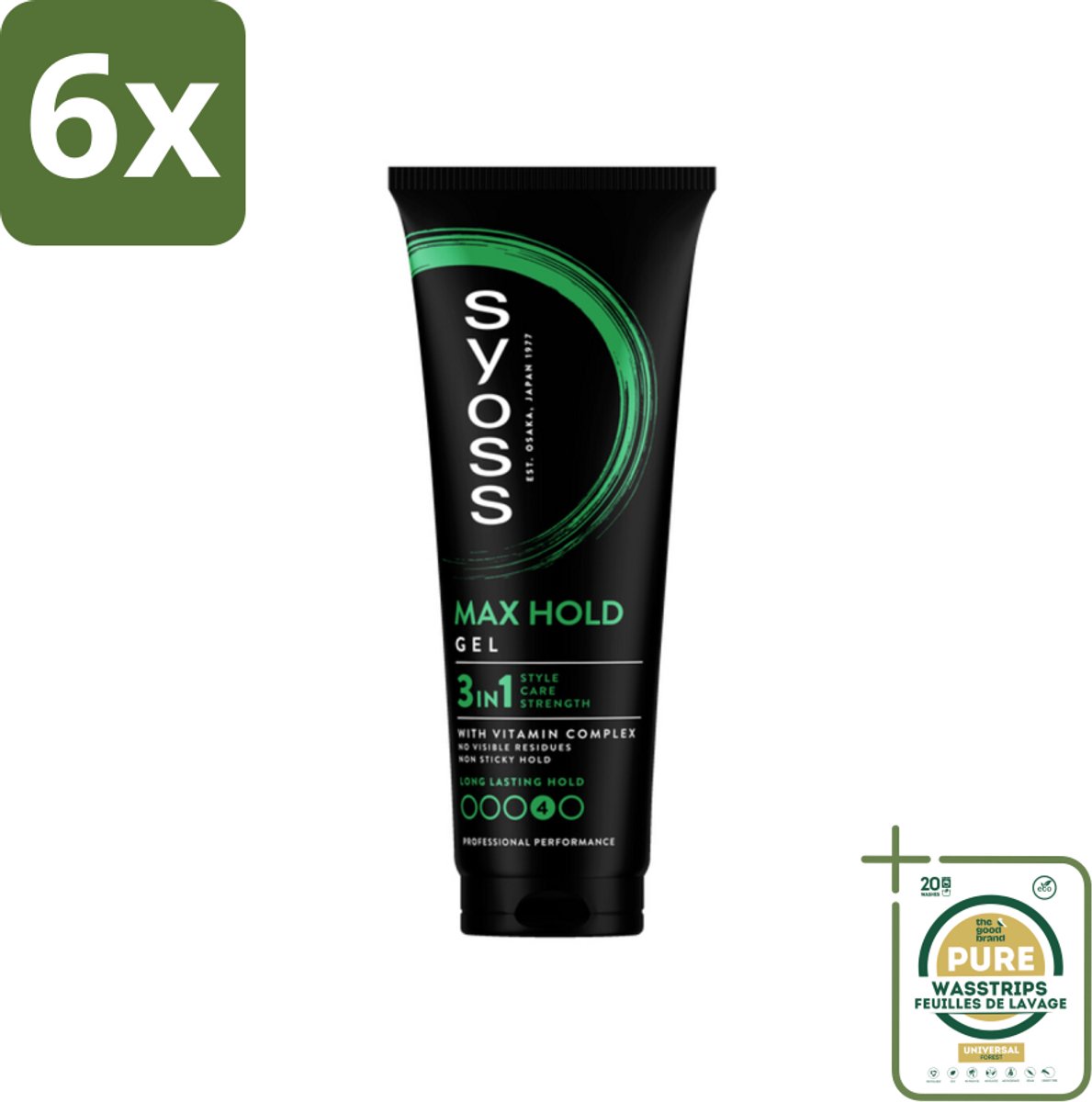 Syoss - Max Hold - Haargel - Maximale Hold - 250 ml - Voordeelverpakking - 6 stuks - Styling gel - Haar styling