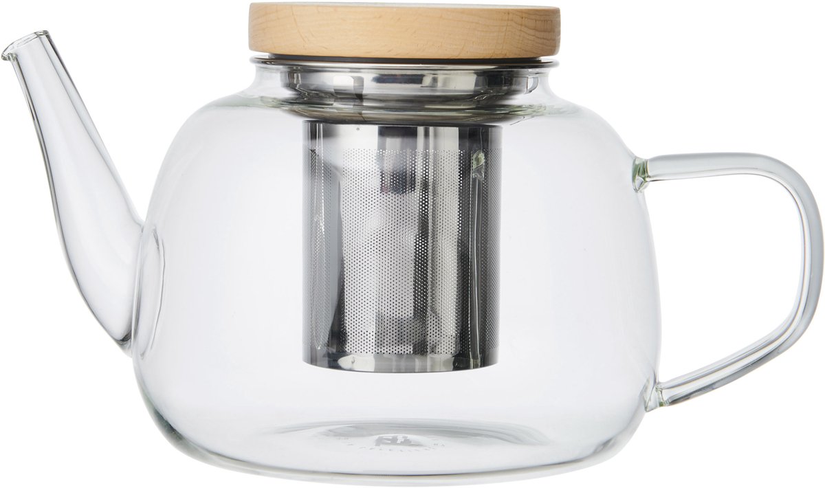La Cafetière - Rialto Theepot met Filter - Glas - Beukenhout - 1.2L