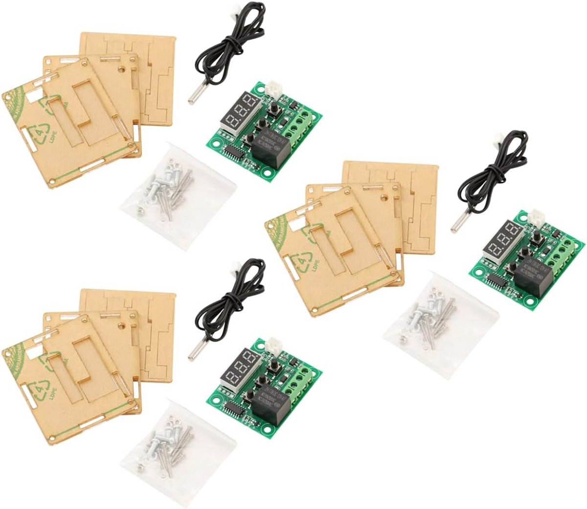 3PCS XH-W1209 Digital Thermostat DC 12V Temperature Switch Module -50~+230°F With Built-in Waterproof Sensor Probe MCU - ShopVlot