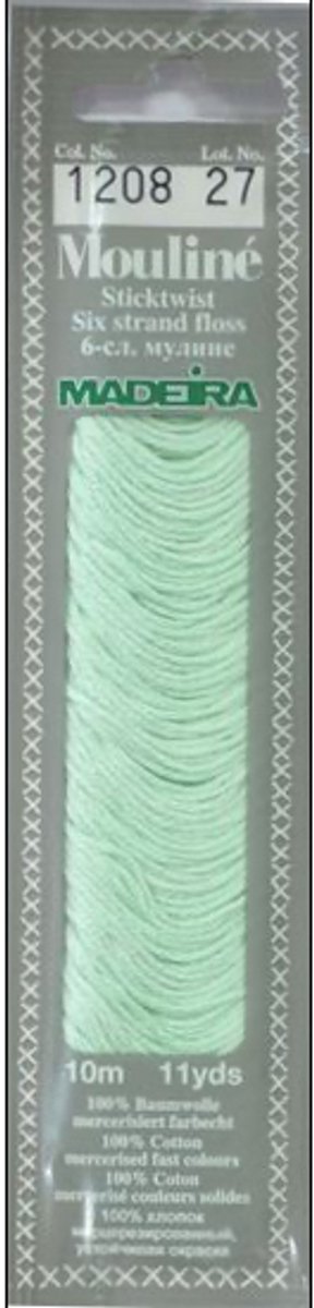 Borduurgaren Madeira Mouline 10 meter 6 draads splijtgaren - groen (1208)