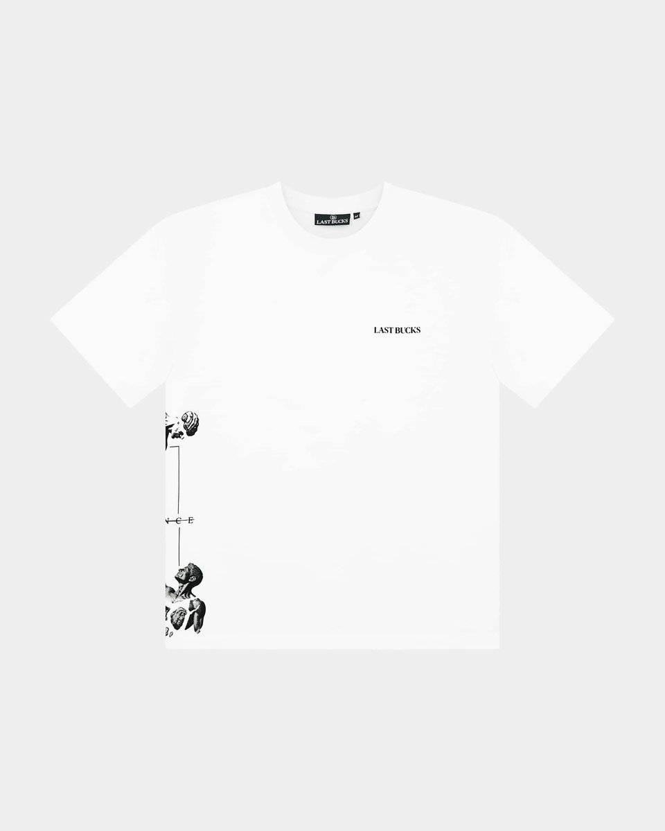 Last Bucks - The Balance Side Tee - Heren T-shirt - Wit - Maat S - Regular Fit