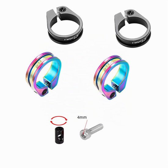 Fietszadelklem van aluminium, snelspanner voor zadelbuis 31.8mm — afbeelding 4