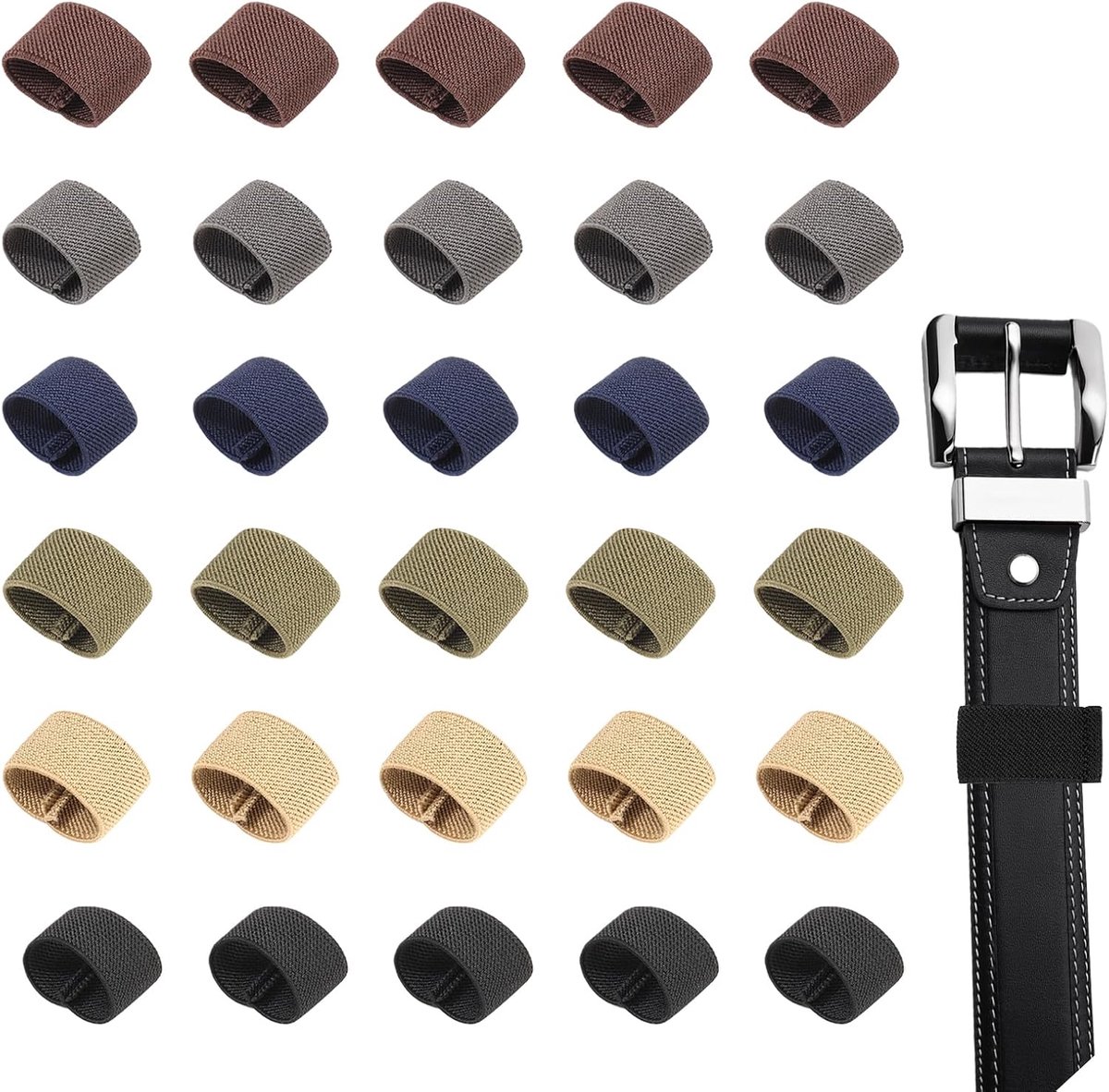 30pcs Elastic Belt Holders, Belt Holders, Belt Loop, Multi-Coloured Nylon Belt Loops, Backpack Belt Holder, for 1.5 - ShopVlot