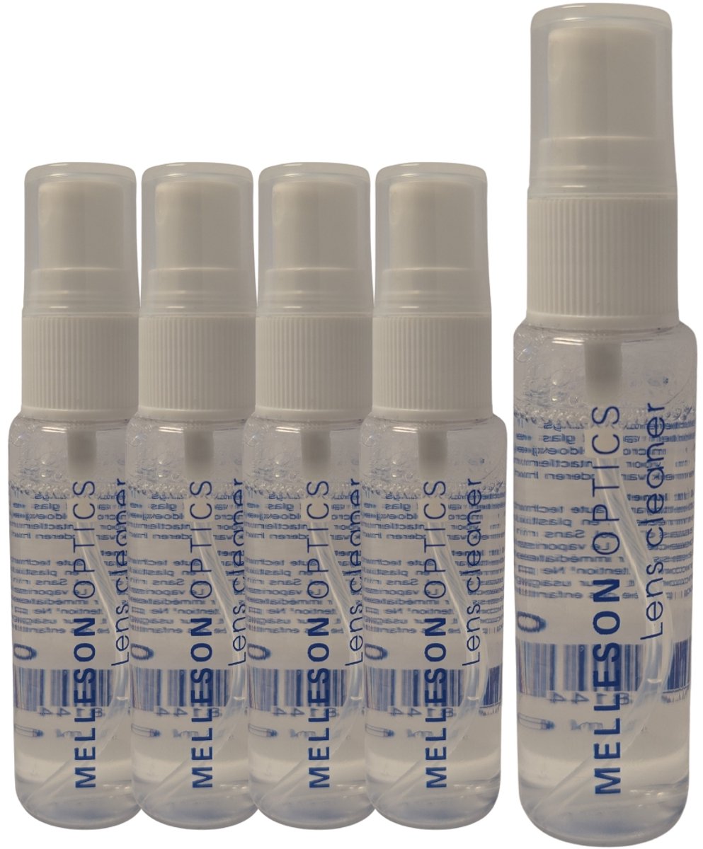 Melleson Brillenreiniger spray – 33 ml – 5 stuks – Voor alle glazen