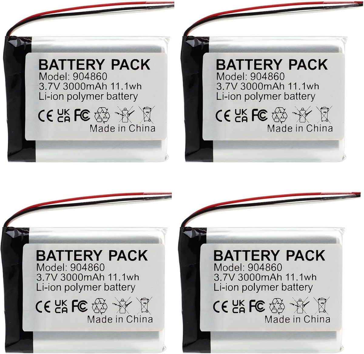 Lithium polymer battery 3.7 V 3000 mAh 904860 rechargeable with JST connection, used for DIY and various small - ShopVlot