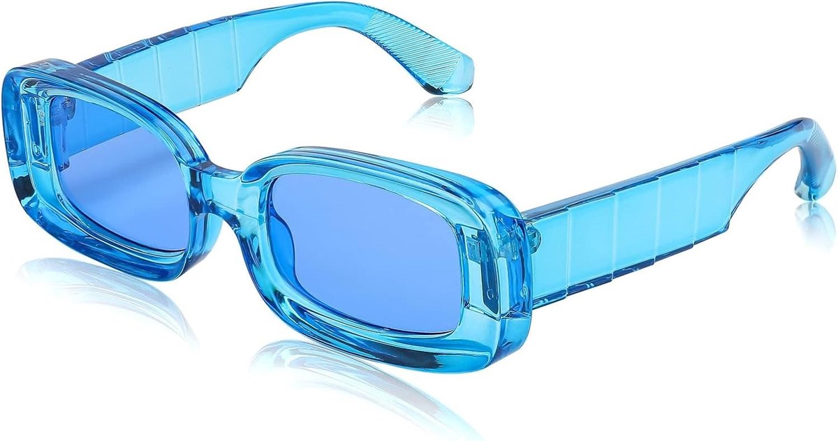 FEISEDY Vintage Rectangular Sunglasses Retro 90s Glasses For Women Narrow B2307 - ShopVlot