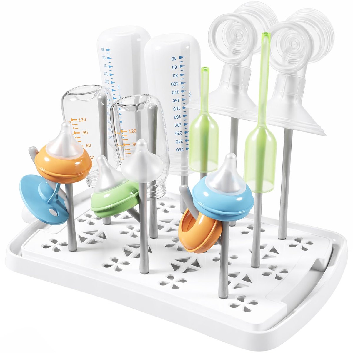 Famanu – Droogrek voor babyflessen met afneembare afdruipplaat, ideaal voor op het aanrecht, voor flessen, bekers en spenen