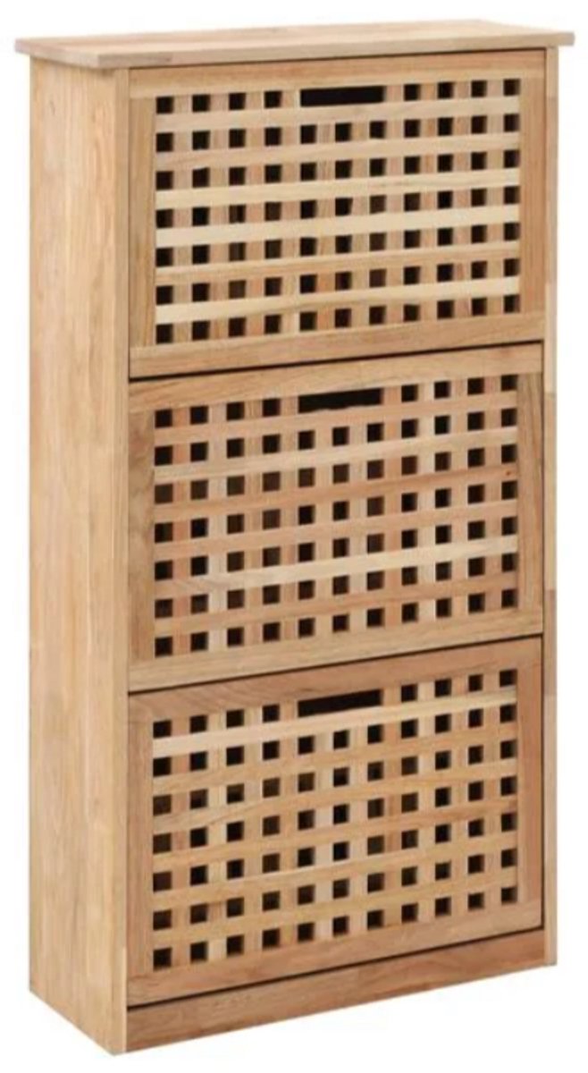 Schoenenkast 55x20x104 cm massief walnotenhout
